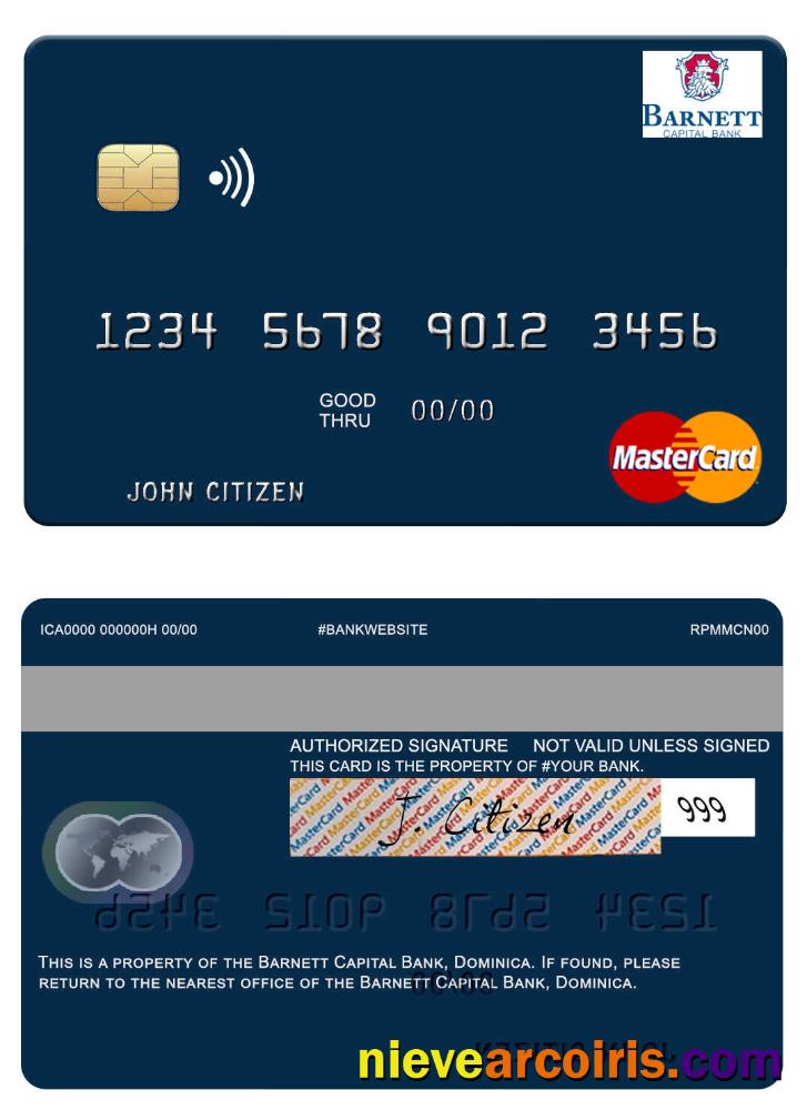 Dominica Barnett Capital Bank mastercard